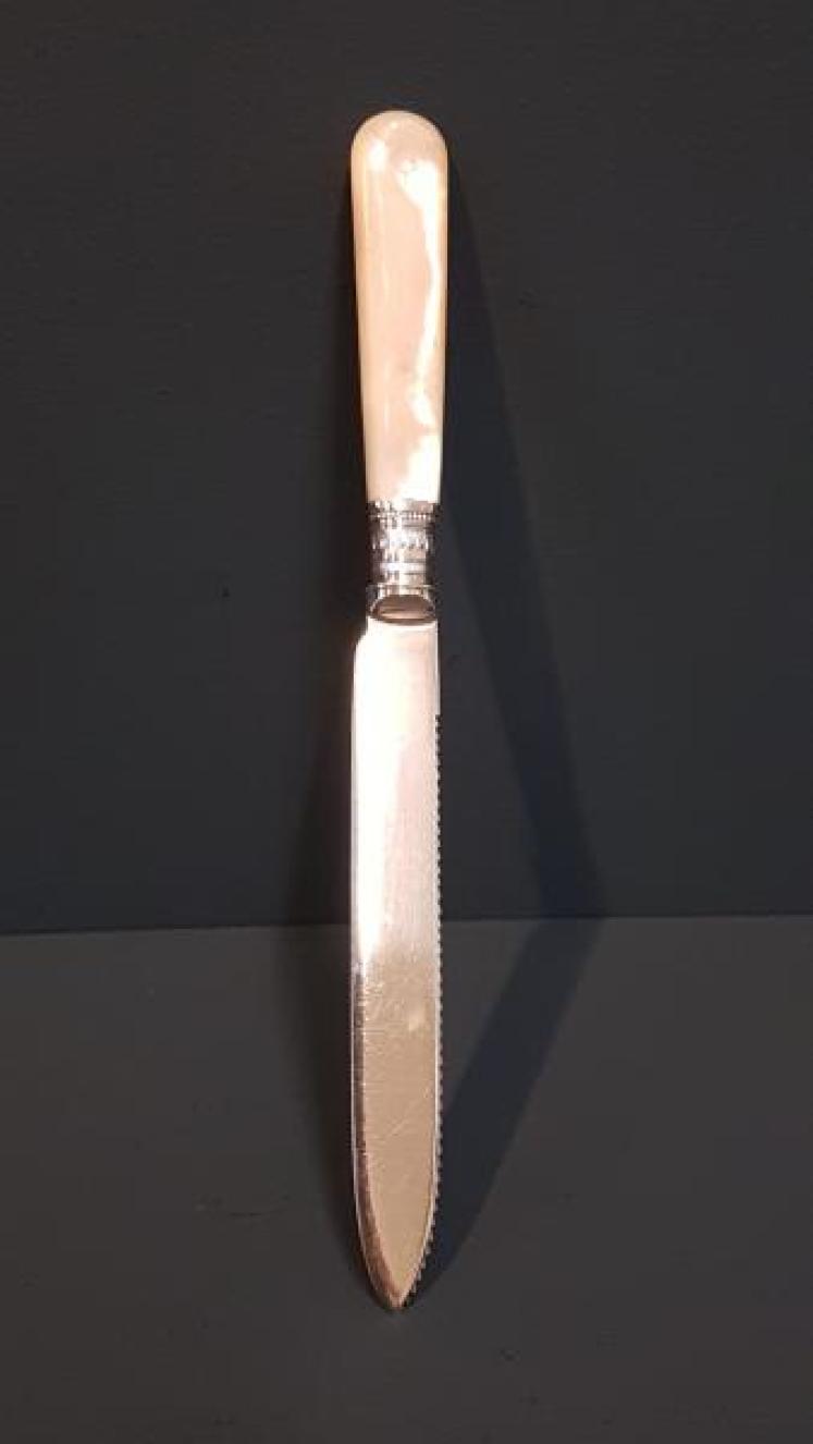 Edwardian Silver and Mother of Pearl Cake Knife - Image 4