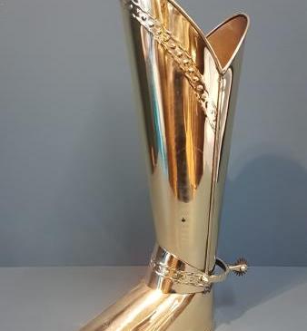 Unusual 1920's Brass Boot Stick Stand