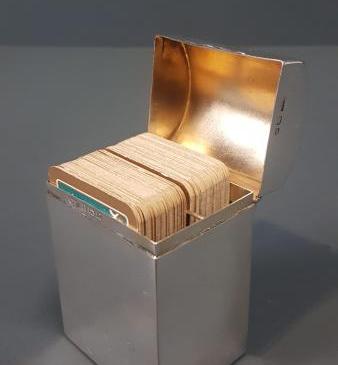 Silver Card Box with Playing Card