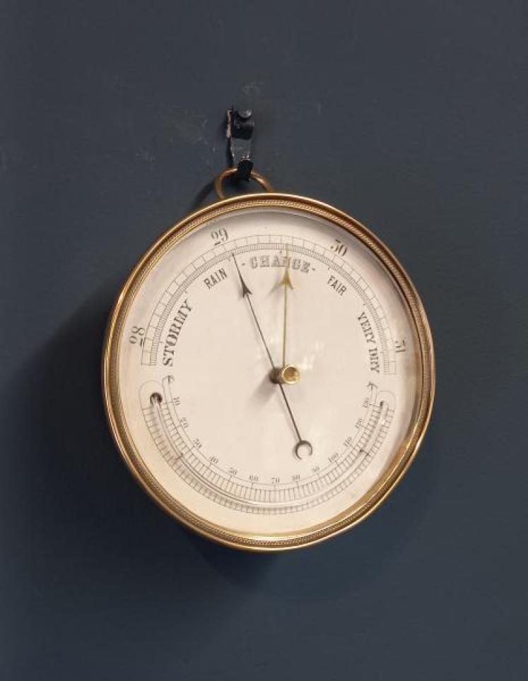 19th Century Marine Barometer with Thermometer - Image 1