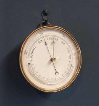 19th Century Marine Barometer with Thermometer