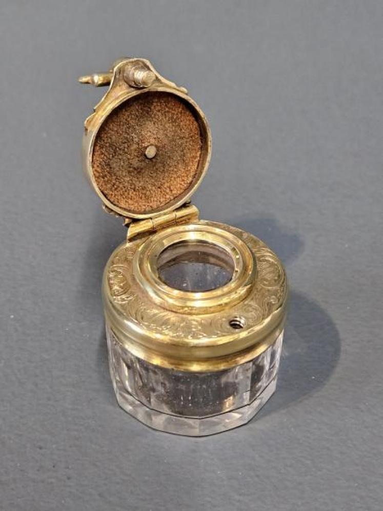 William IV Silver Gilt Travelling Ink Well - Image 6