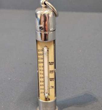 Edwardian Silver Campaign Thermometer