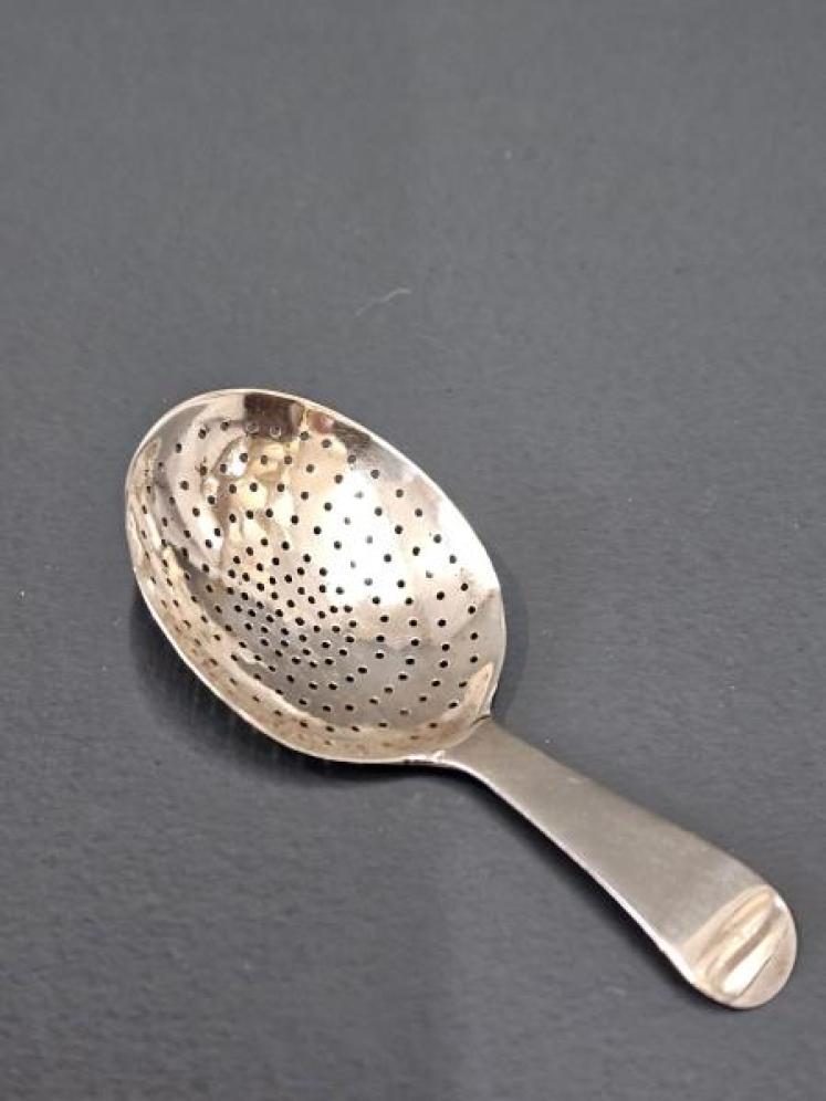 Unusual Georgian Silver Tea Straining Spoon - Image 1