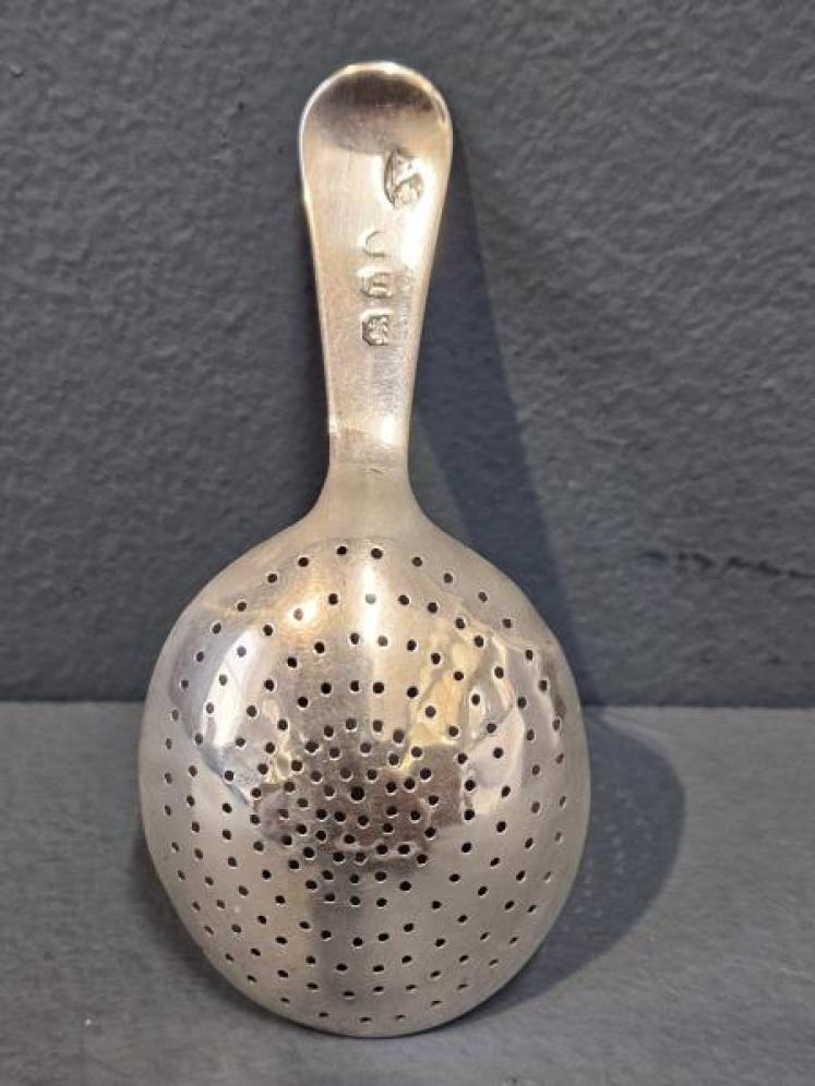 Unusual Georgian Silver Tea Straining Spoon - Image 3
