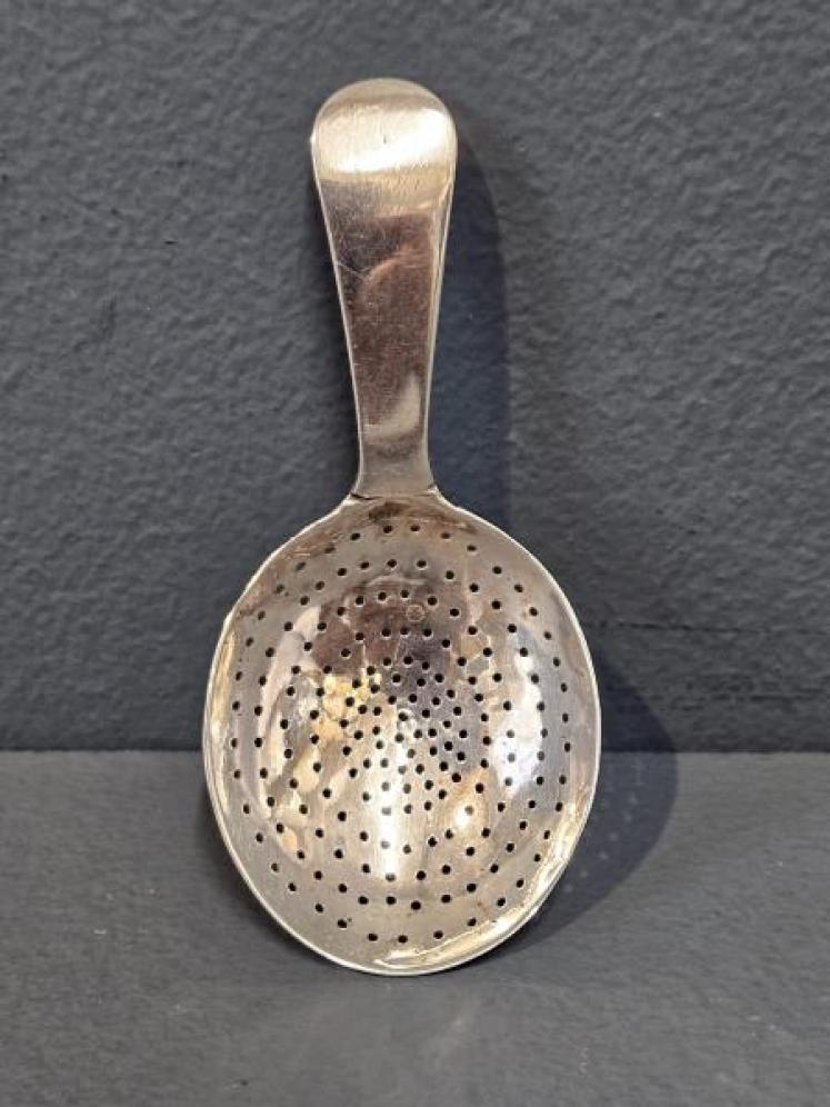Unusual Georgian Silver Tea Straining Spoon - Image 4