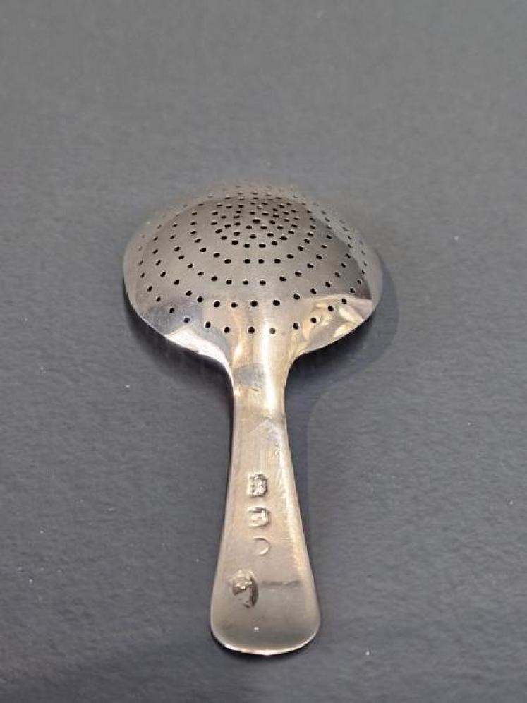 Unusual Georgian Silver Tea Straining Spoon - Image 6