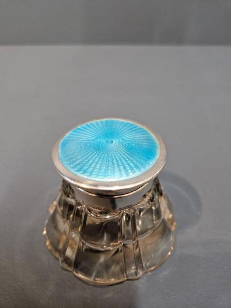 Immaculate Silver and Enamel Ink Well - Image 6