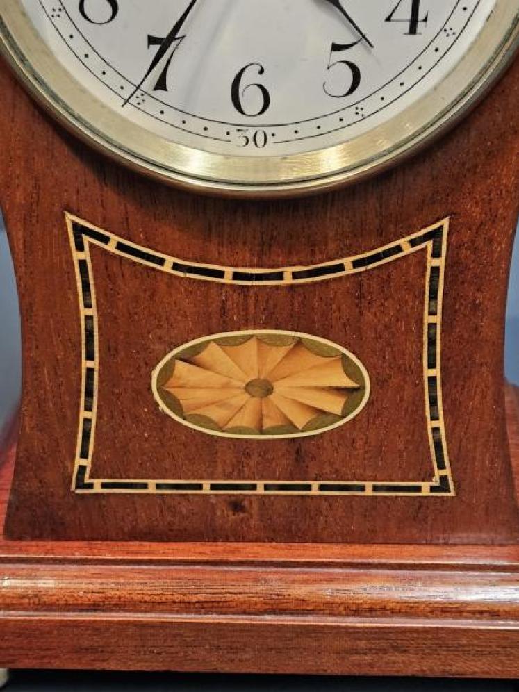Edwardian Flared Top Inlaid Mantel Clock - Image 5