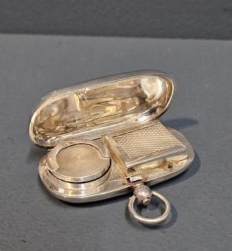 George V Silver Sovereign and Stamp Case