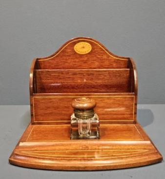 Late Victorian Mahogany Pen, Ink and Letter Stand