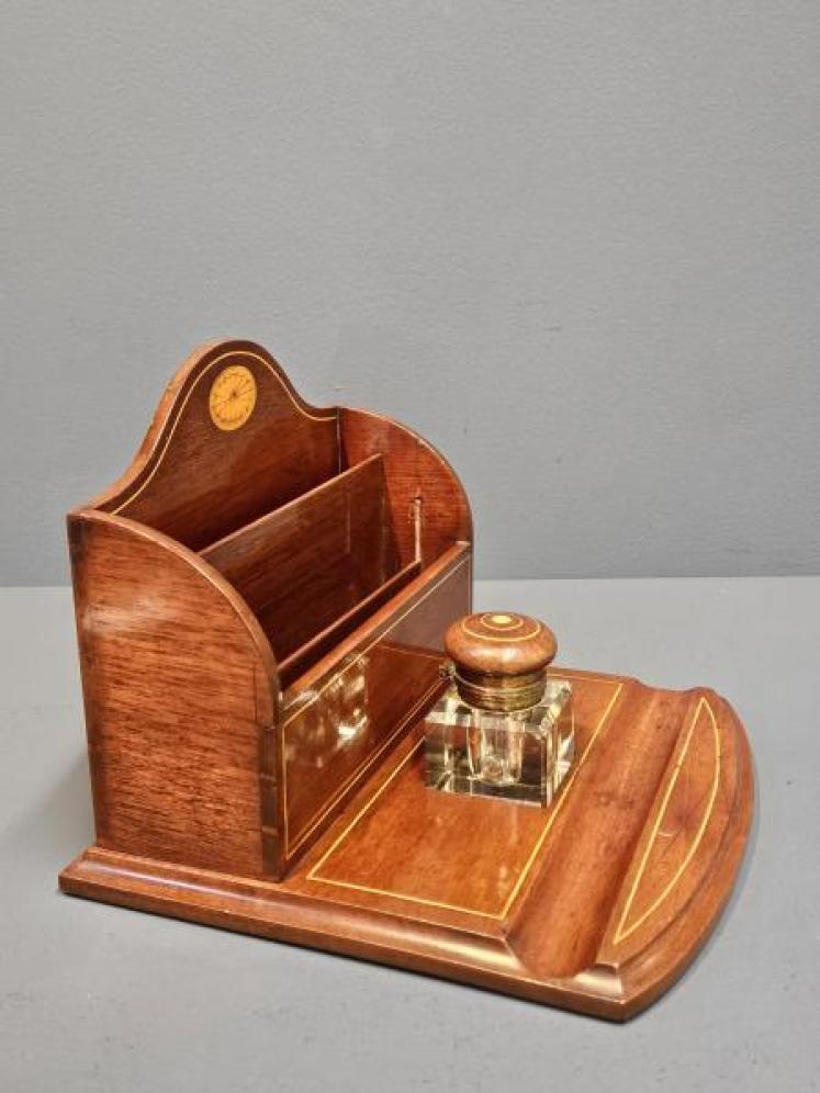 Late Victorian Mahogany Pen, Ink and Letter Stand - Image 2
