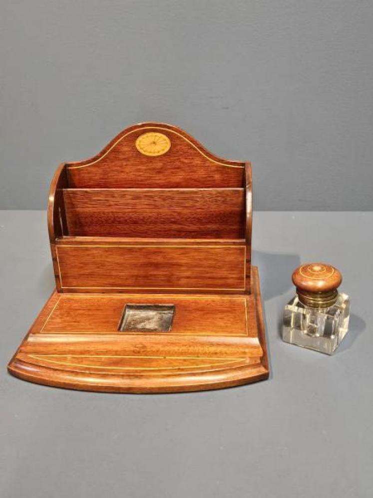 Late Victorian Mahogany Pen, Ink and Letter Stand - Image 4