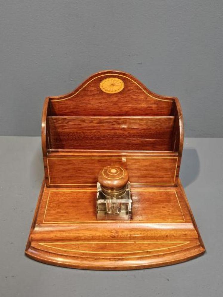 Late Victorian Mahogany Pen, Ink and Letter Stand - Image 5