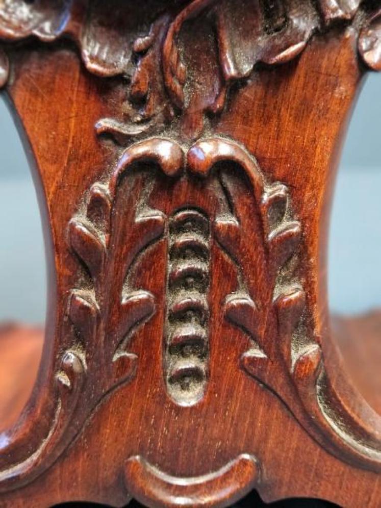 Victorian Carved Mahogany Mantel Clock  - Image 2