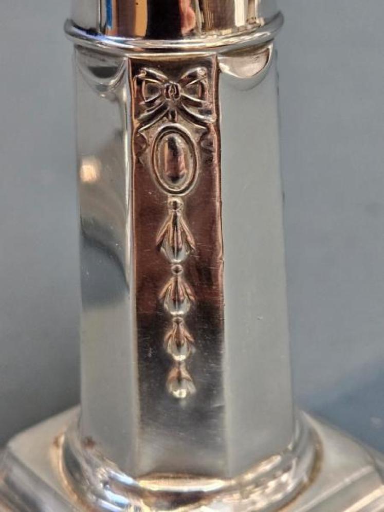 Pair of Edwardian Solid Silver Candlesticks  - Image 4