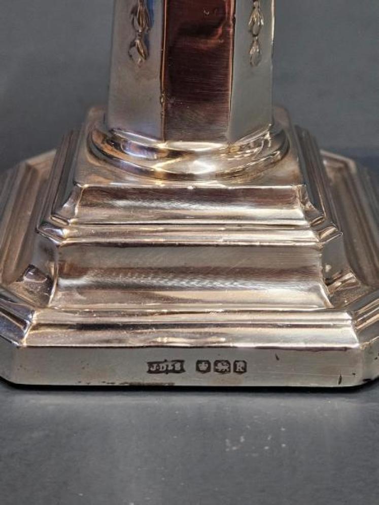 Pair of Edwardian Solid Silver Candlesticks  - Image 6