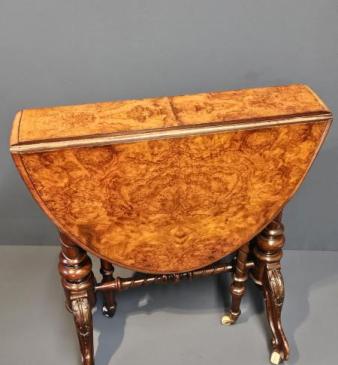 Victorian Burr Walnut Sutherland Table