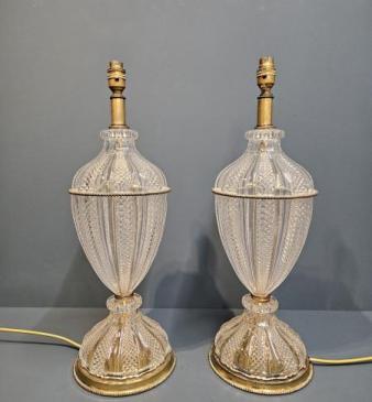 Pair of Crystal Table Lamps
