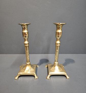 Pair of George III Brass Candlesticks 