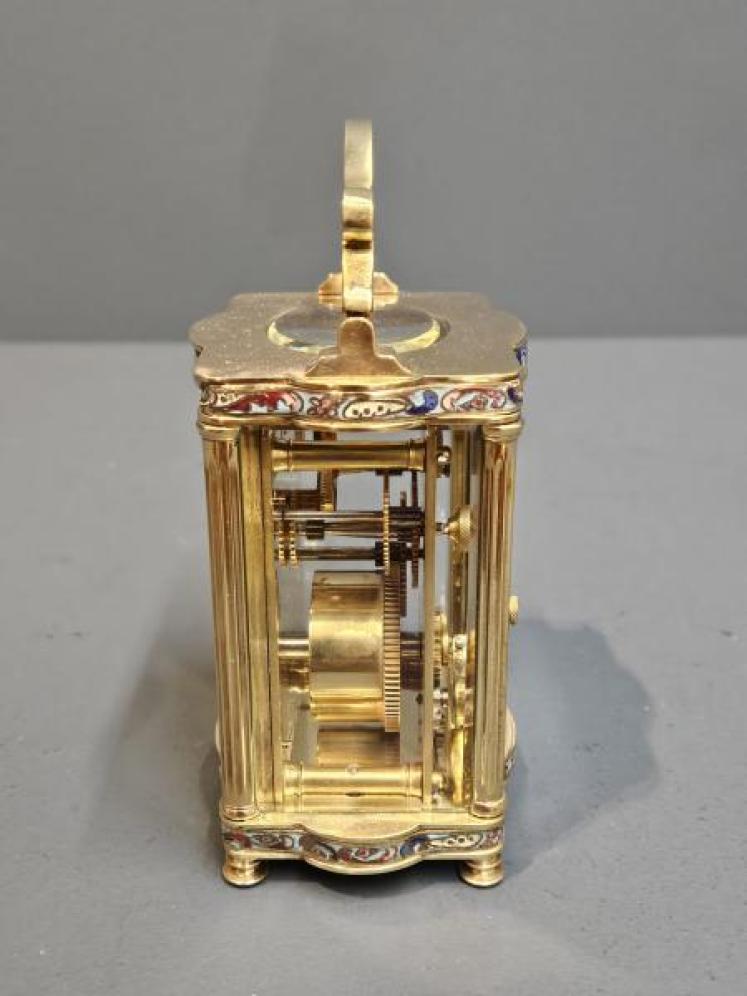 Edwardian Cloisonne Branded French Carriage Clock - Image 3