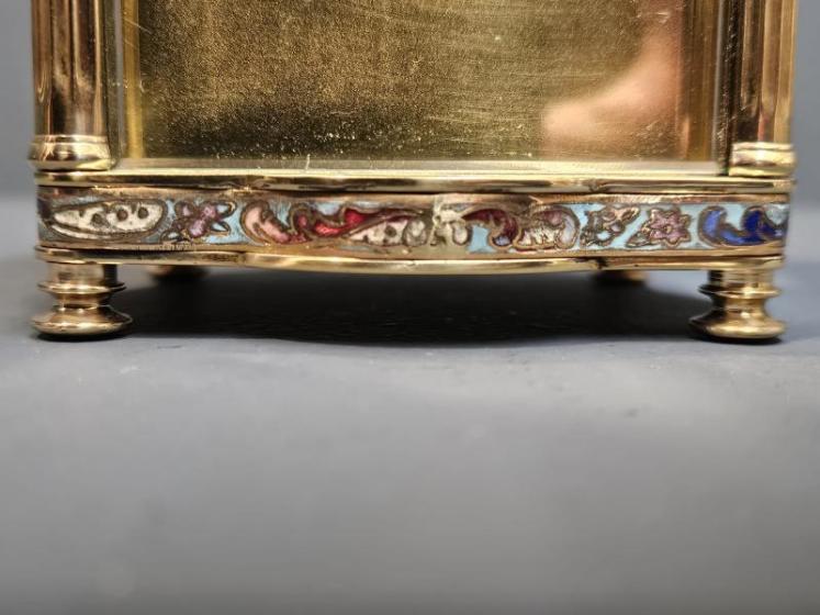 Edwardian Cloisonne Branded French Carriage Clock - Image 6