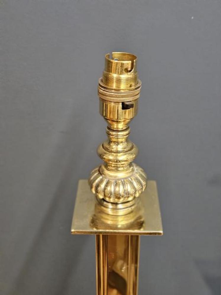 Edwardian Brass Rise and Fall Standard Lamp - Image 2