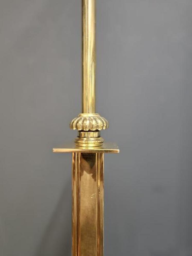 Edwardian Brass Rise and Fall Standard Lamp - Image 3