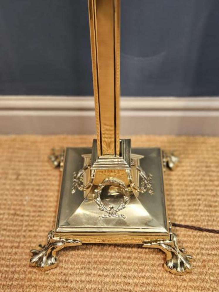Edwardian Brass Rise and Fall Standard Lamp - Image 5