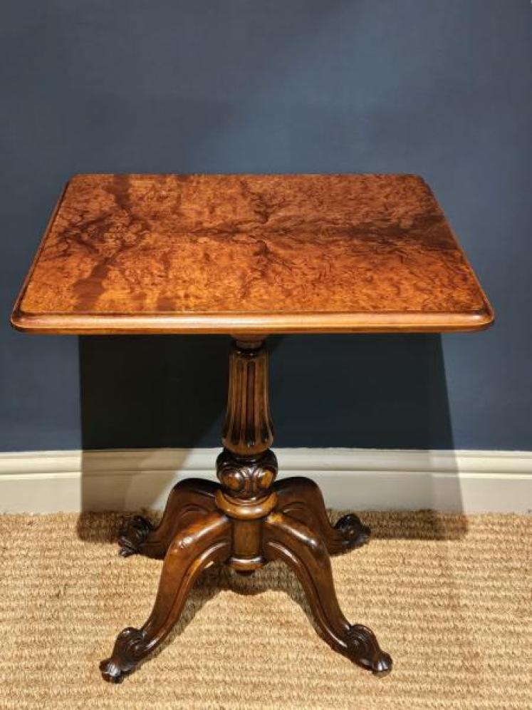 Early Victorian Burr Walnut Occasional Table - Image 1