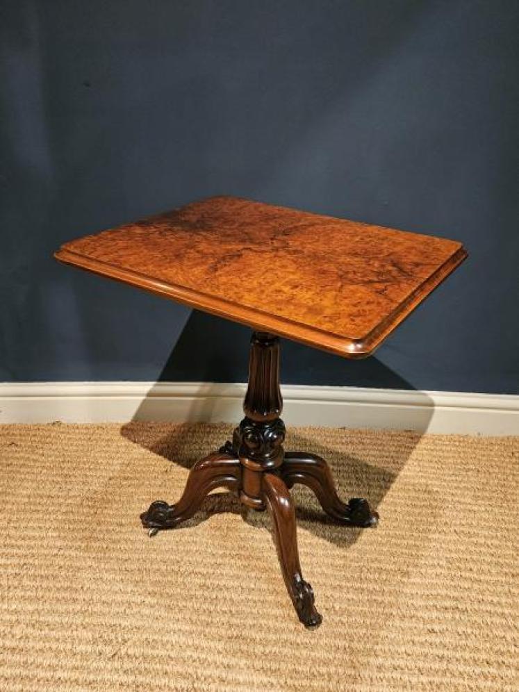 Early Victorian Burr Walnut Occasional Table - Image 3