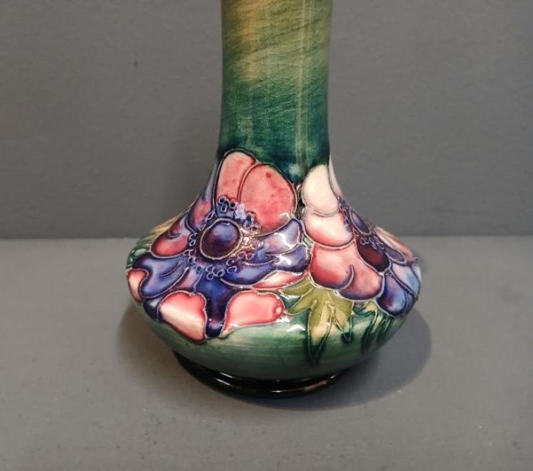 Moorcroft Anemone on Green Ground Vase - Image 2