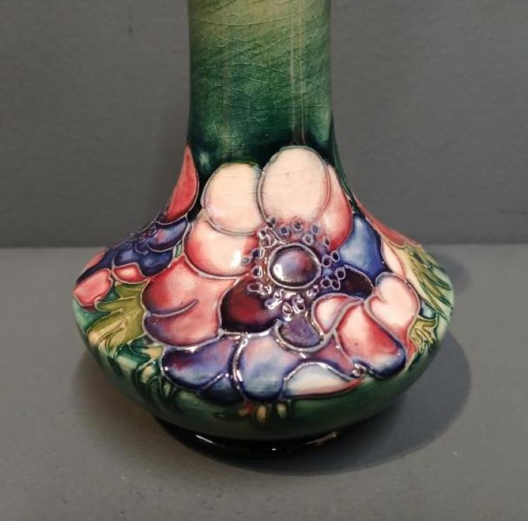 Moorcroft Anemone on Green Ground Vase - Image 3