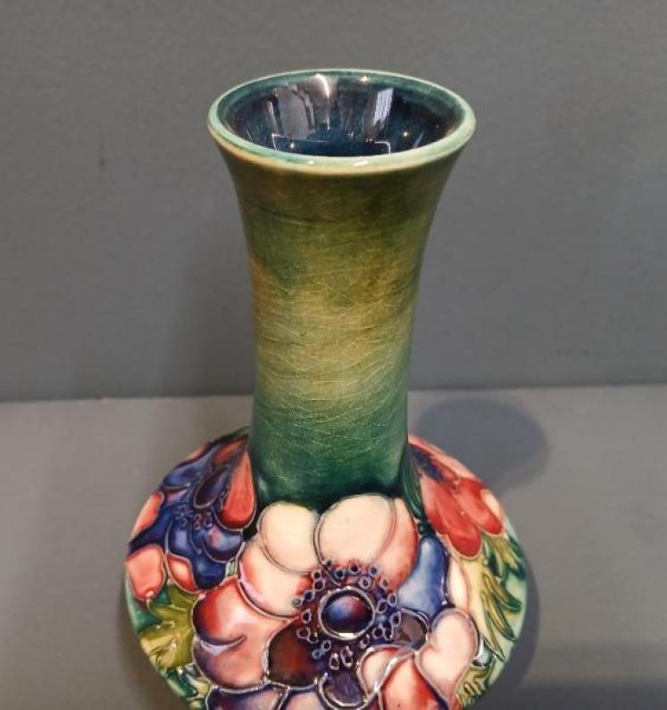Moorcroft Anemone on Green Ground Vase - Image 4