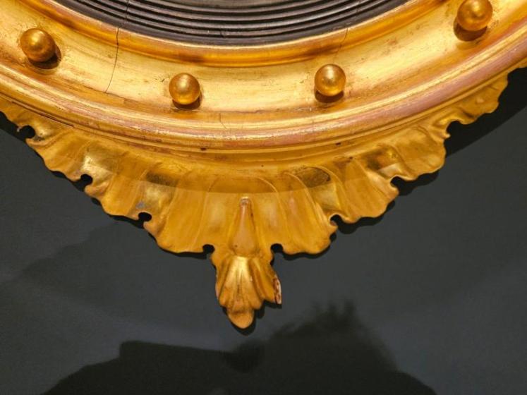 Large Regency Timber Gilt Convex Mirror  - Image 5