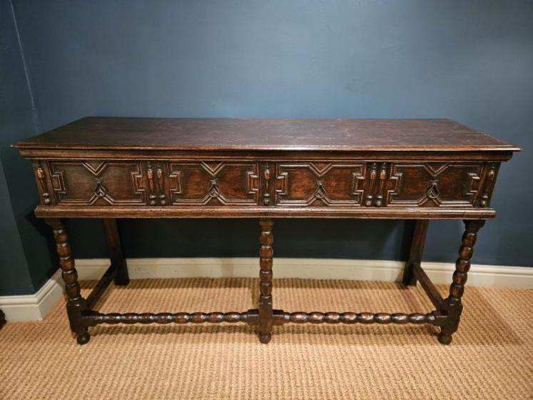Period Oak Two Drawer Dresser - Image 1
