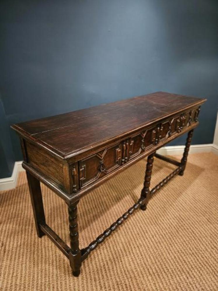 Period Oak Two Drawer Dresser - Image 4