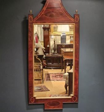 Regency Mahogany Pagoda Top Mirror