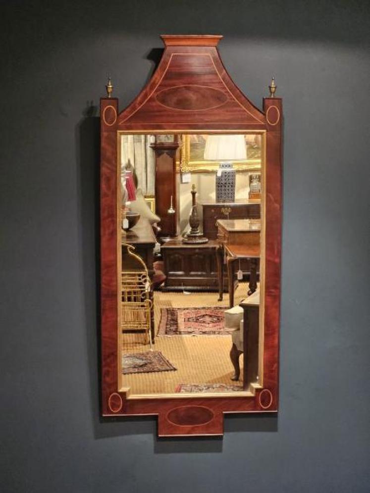Regency Mahogany Pagoda Top Mirror - Image 1