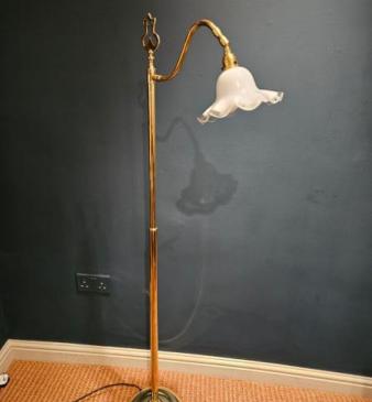 Brass Floor Standing Reading Lamp