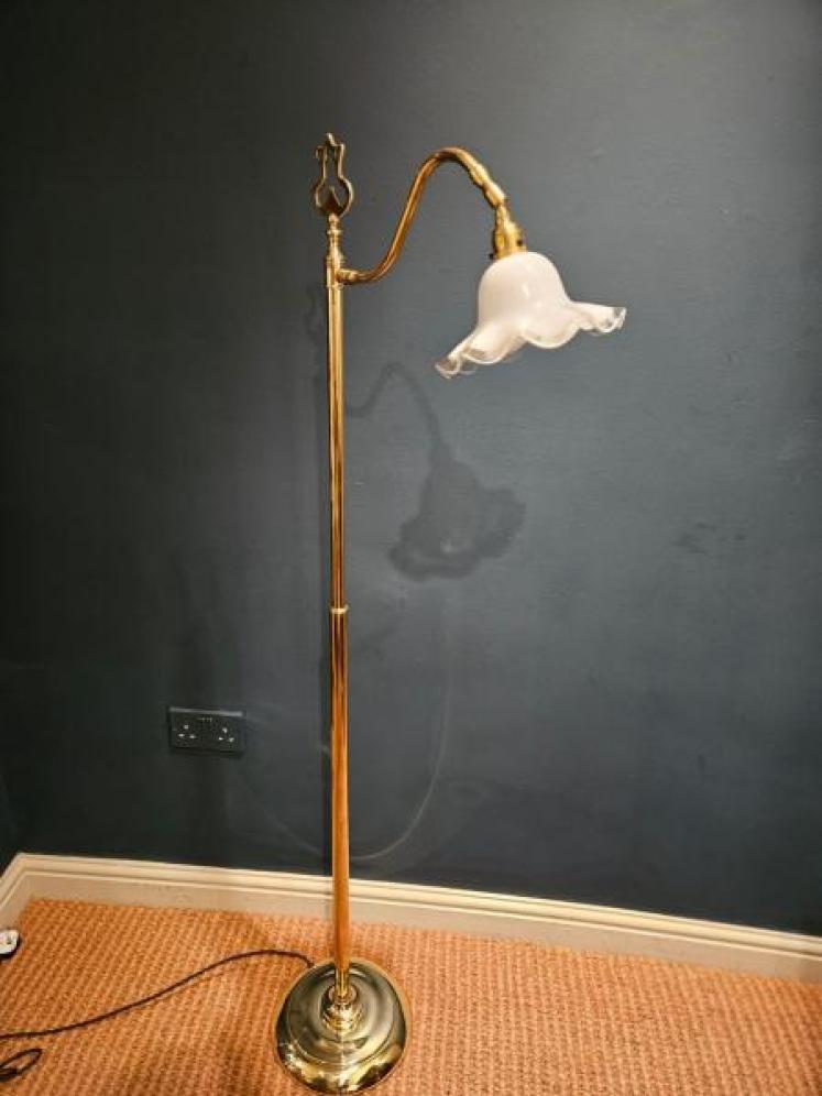Brass Floor Standing Reading Lamp - Image 1