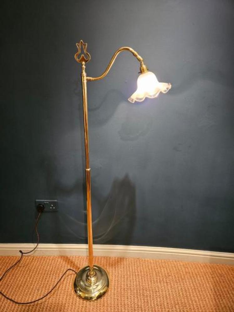 Brass Floor Standing Reading Lamp - Image 5