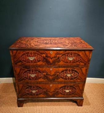 Superb Victorian Marquetry Walnut Chest of Drawers