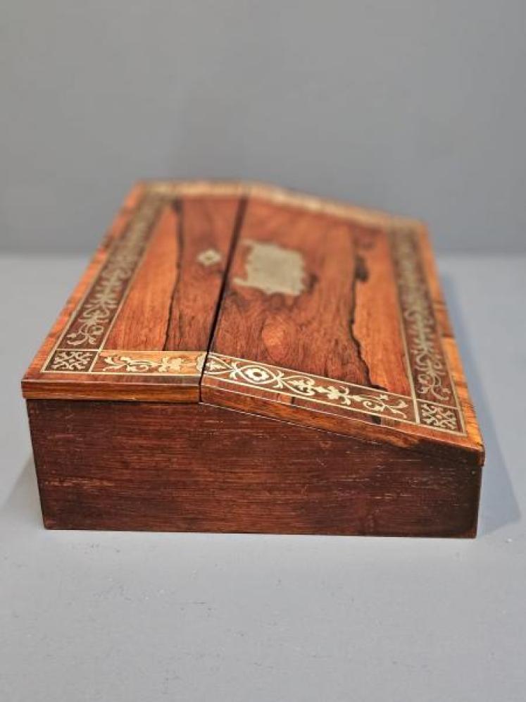 Regency Rosewood Brass Inlaid Writing Slope - Image 2