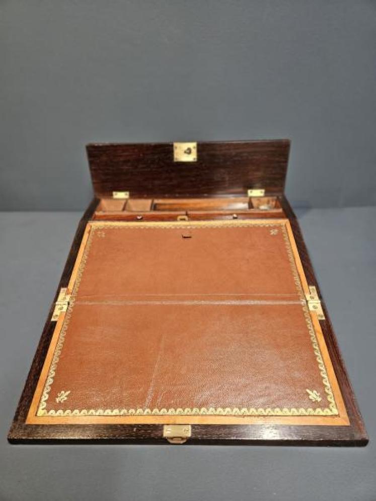 Regency Rosewood Brass Inlaid Writing Slope - Image 3