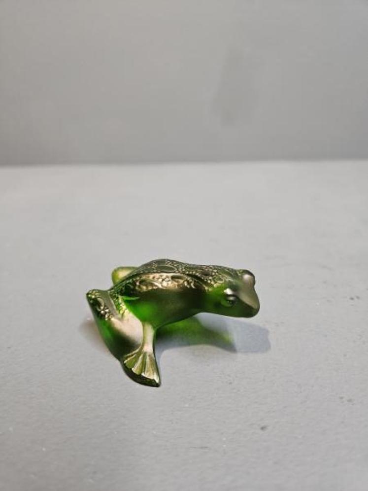 Lalique Green Leaping Frog - Image 1