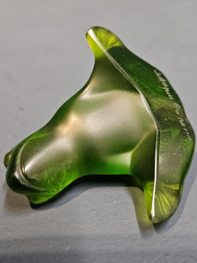 Lalique Green Leaping Frog - Image 3