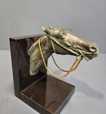1930's Bronze Race Horse Bookend