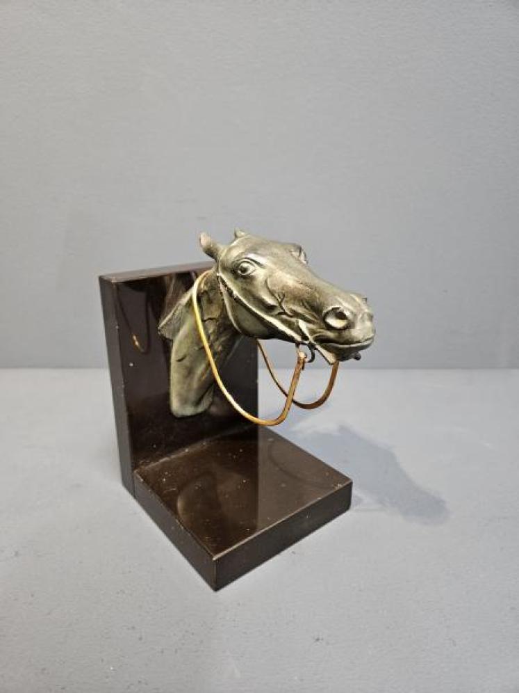 1930's Bronze Race Horse Bookend - Image 2