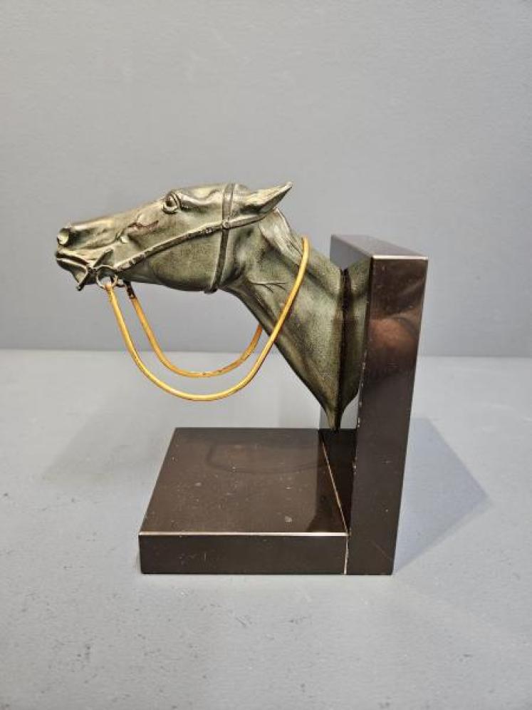 1930's Bronze Race Horse Bookend - Image 3